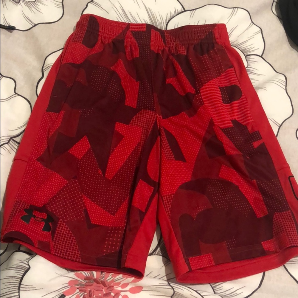 red boys athletic shorts